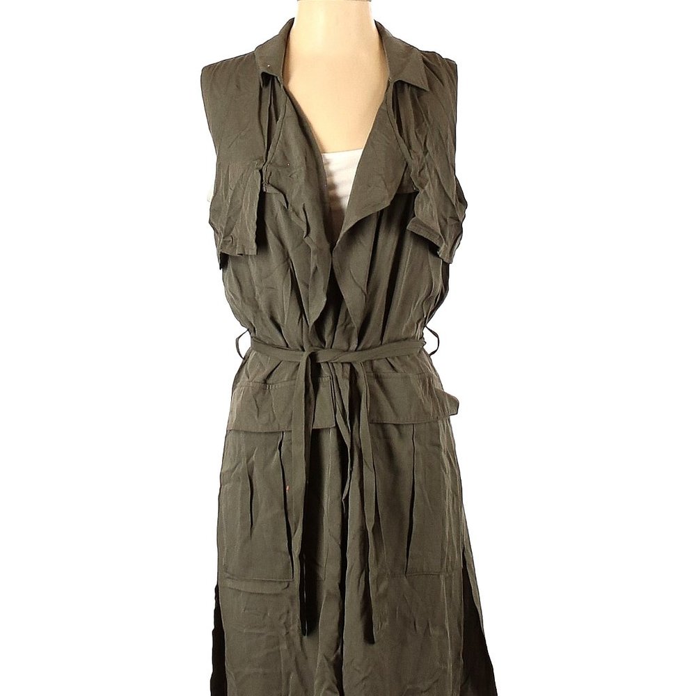 Mossimo Vest Dress Size S Green Khaki Color 100% Rayon